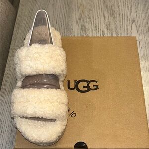 UGG Cream Sheepskin Slippers Double Strap Comfort